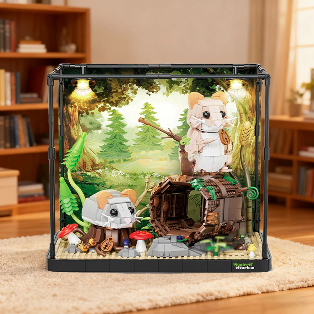 

1158 Pieces DIY Hamster Animal Building Blocks LED Light Brick Assembly Model Construction Toy For Children Game Home Desk Decor