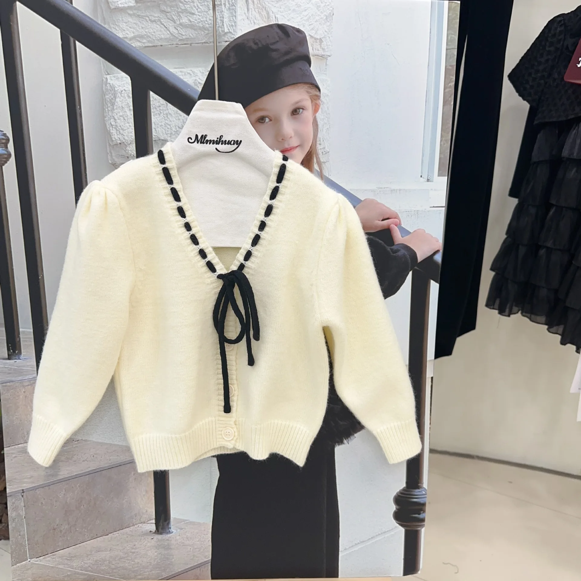 Baby Girl Top Girls New Explosive Loose High-grade Solid Color Cute Casual Fashion Children Cardigan Knit Fashion Sweater