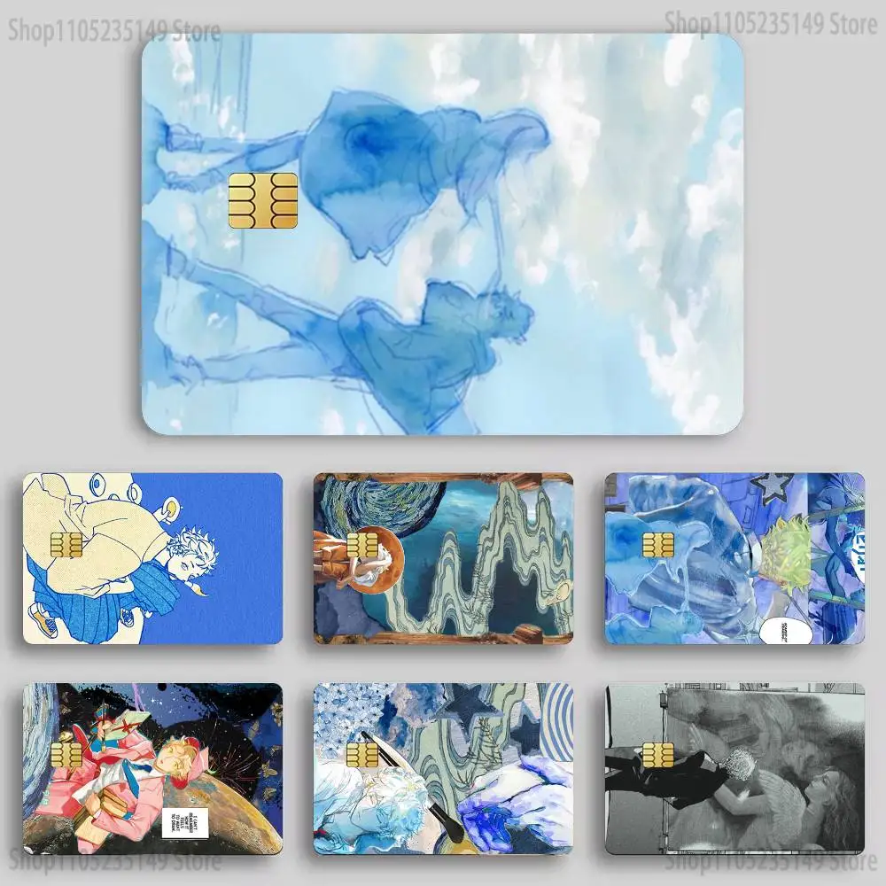 

Anime Blue P-Period Credit Card HD Stickers Game Card Decal Card Matte Film Skin Small Chip Waterproof Sticker