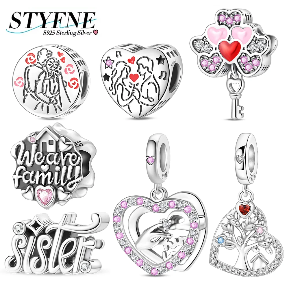 سحر 925 الفضة على شكل قلب زوجين الخرز اعتراف بالون دلاية من حجر الزركون صالح الأساور الأصلية غرامة DIY بها بنفسك مجوهرات عيد ميلاد