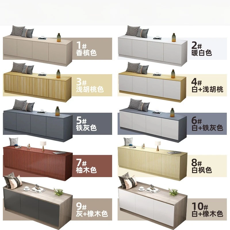 Bay window cabinet Seated solid wood multi-layer storage cabinet Floor cabinet Drawer bedside locker Simple rectangular short