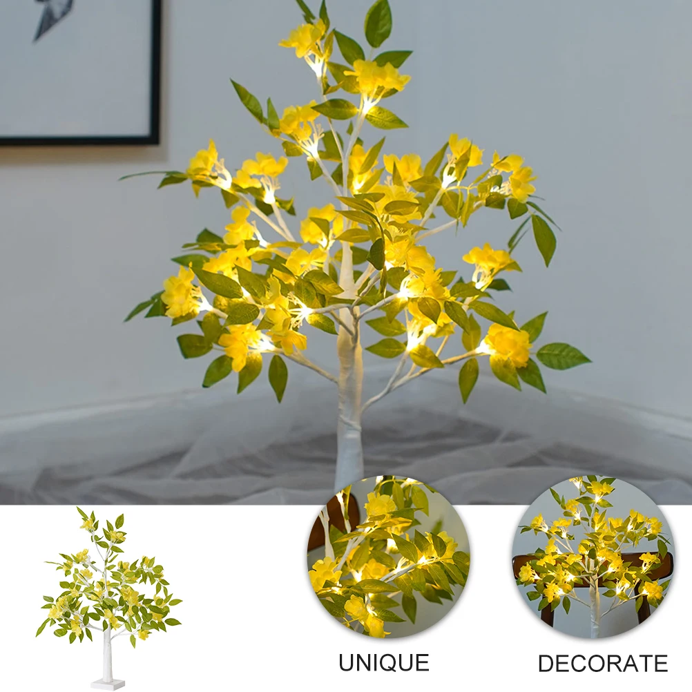 

Simulated Wisteria Flower Tree LED Night Light Decorative Table Lamp for Bedroom Powered Mini Desk Lighting Small Night