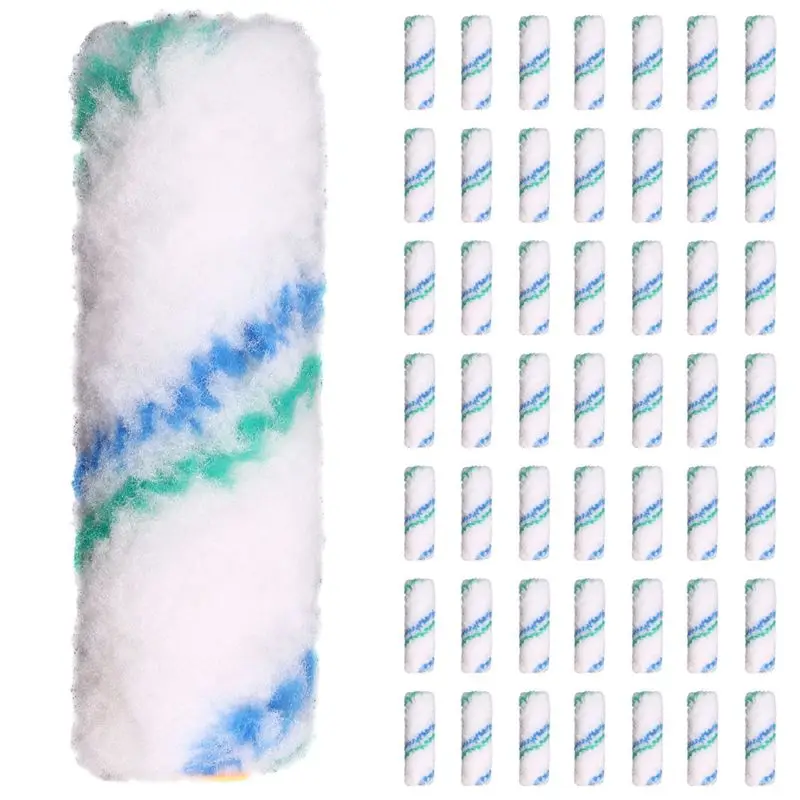 ABZC-100PCS 4Inch 100Mm Profesional Wall Paint Roller Set Mini Roller Paint Coating Edger Painting Rolling Brush For Wall