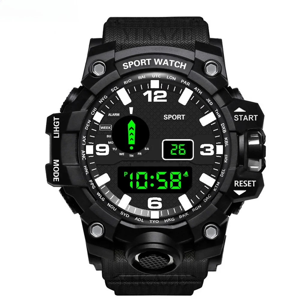 Sports Watch Men's LED Digital Watches Multifunction Military Clock Big Dial Waterproof Fitness Electronic Clock for Man - Image 2
