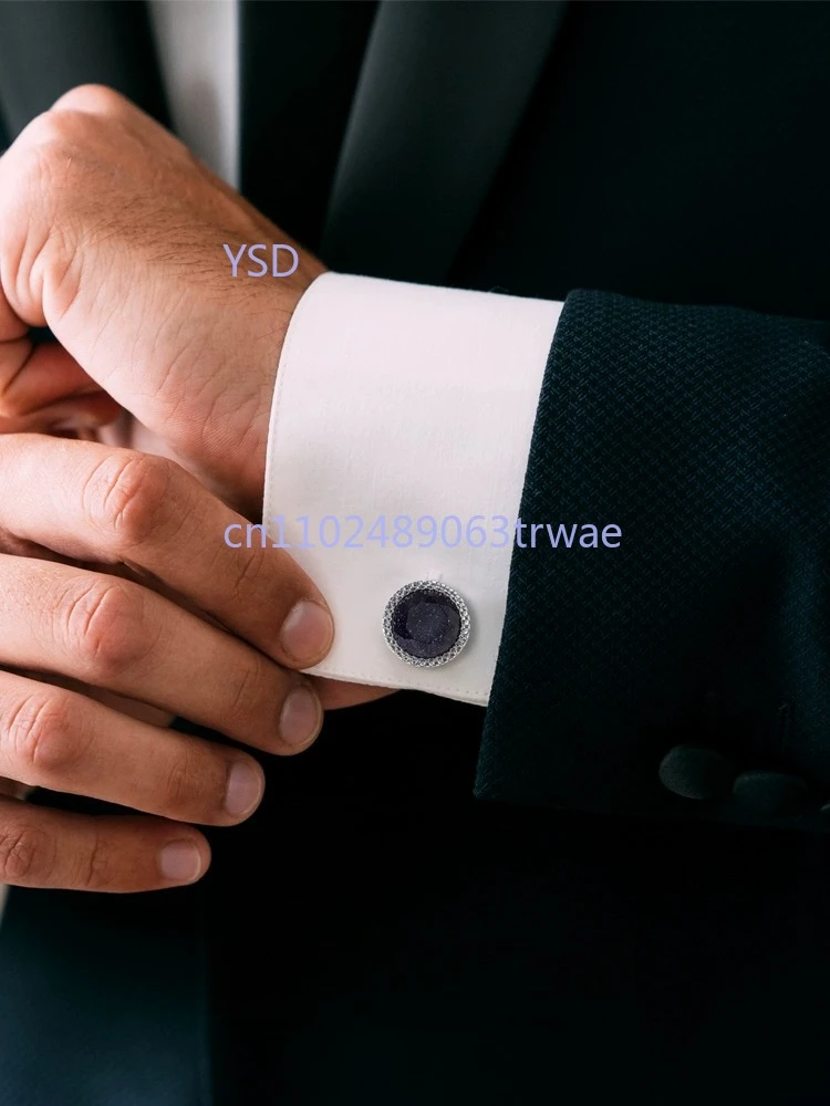 Bright Starry Sky Men's High-end Cufflinks Light Luxury Birthday Sleeve Spikes Customized Cuff Buckle Gift Box