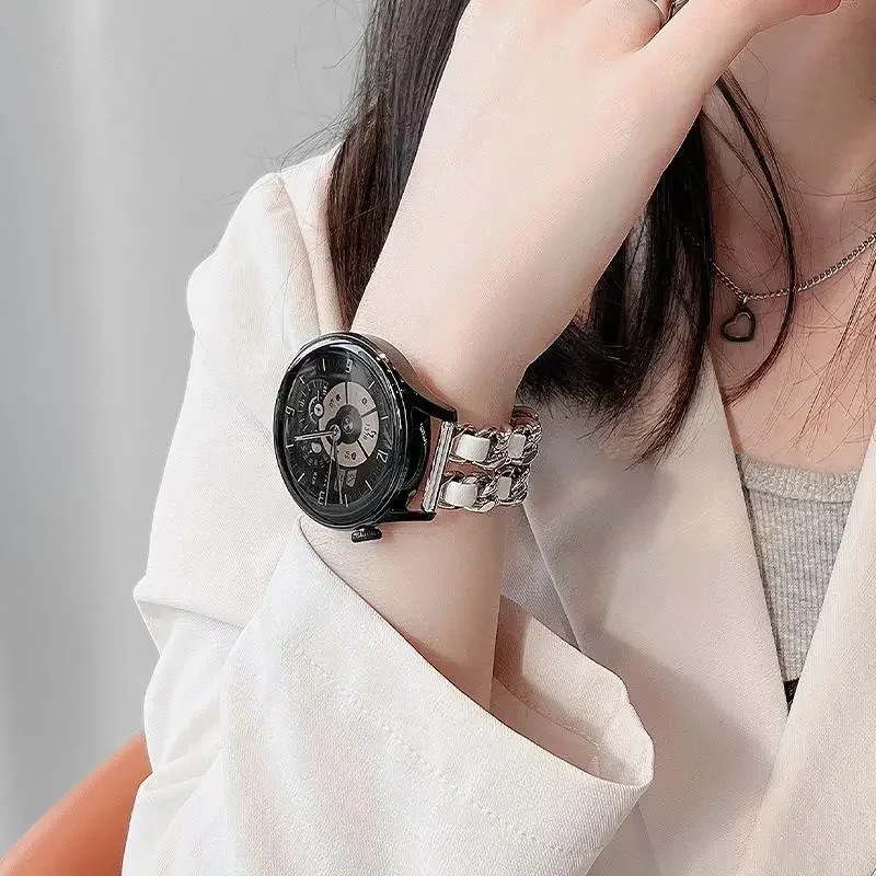 20 مللي متر/22 مللي متر الفرقة لساعة سامسونج جالاكسي 6/5 برو/4/كلاسيك/أكتيف 2 جلد فاخر + سوار معدني ساعة هواوي GT2-2e-3 برو حزام #3