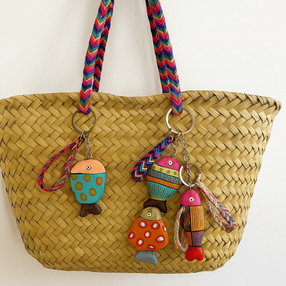 

Multifunction Multi-color Small Fish Pendant DIY Necklace Key Chain Mobile Phone Pendant Cute Cartoon Car Key Ring Men