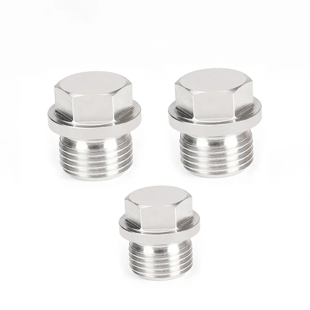 M8 M10 M12 M14 M16 M18 M20 M22 M24 M27 M30 Metric Male 304 Stainless Steel Solid  End Plug Hex Head With Flange High Pressure