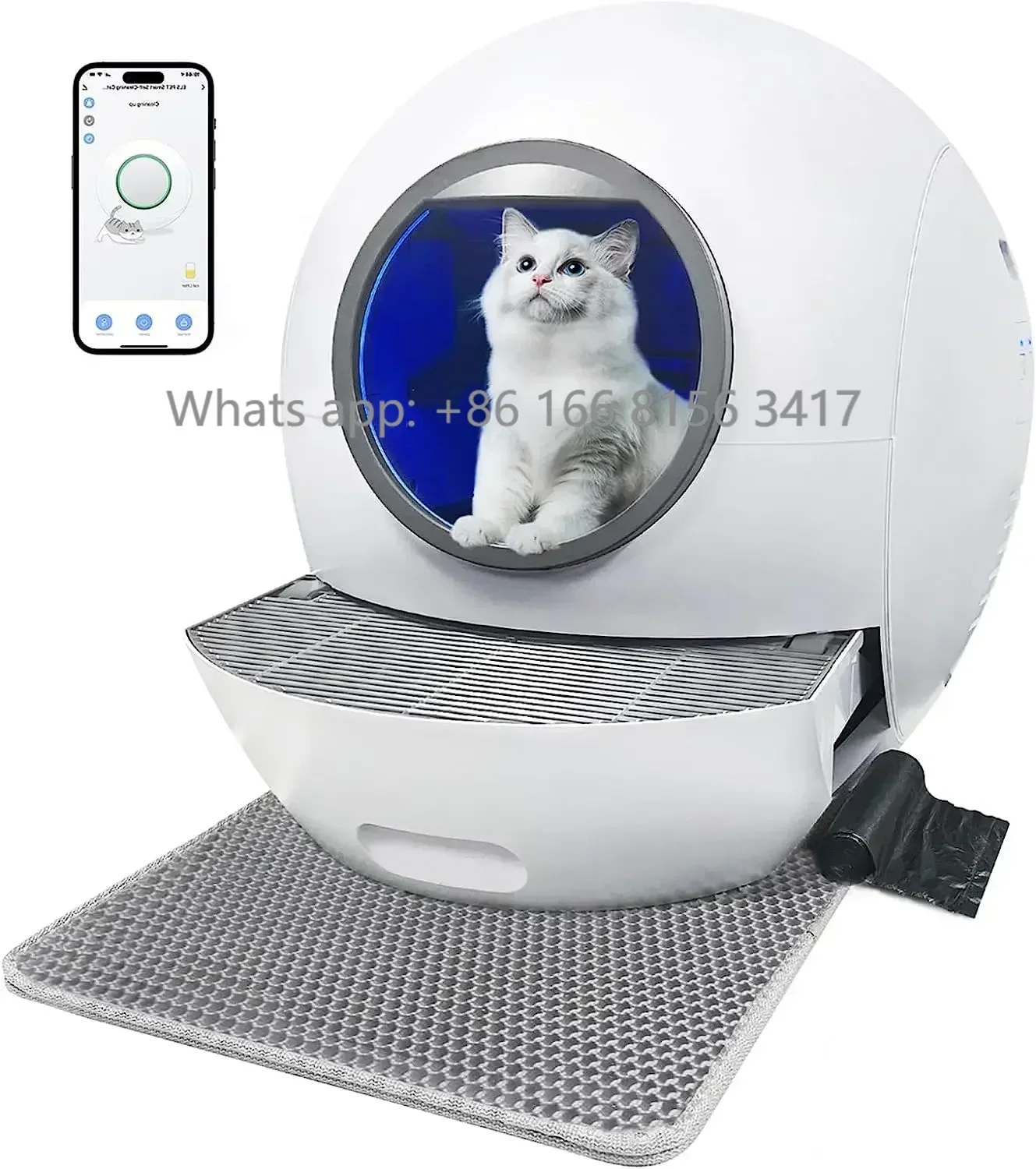 

Pet Product Supplier Luxury Fully Enclosed Self Clean Wifi Automatic Smart Cat Lit-ter Toilet Box