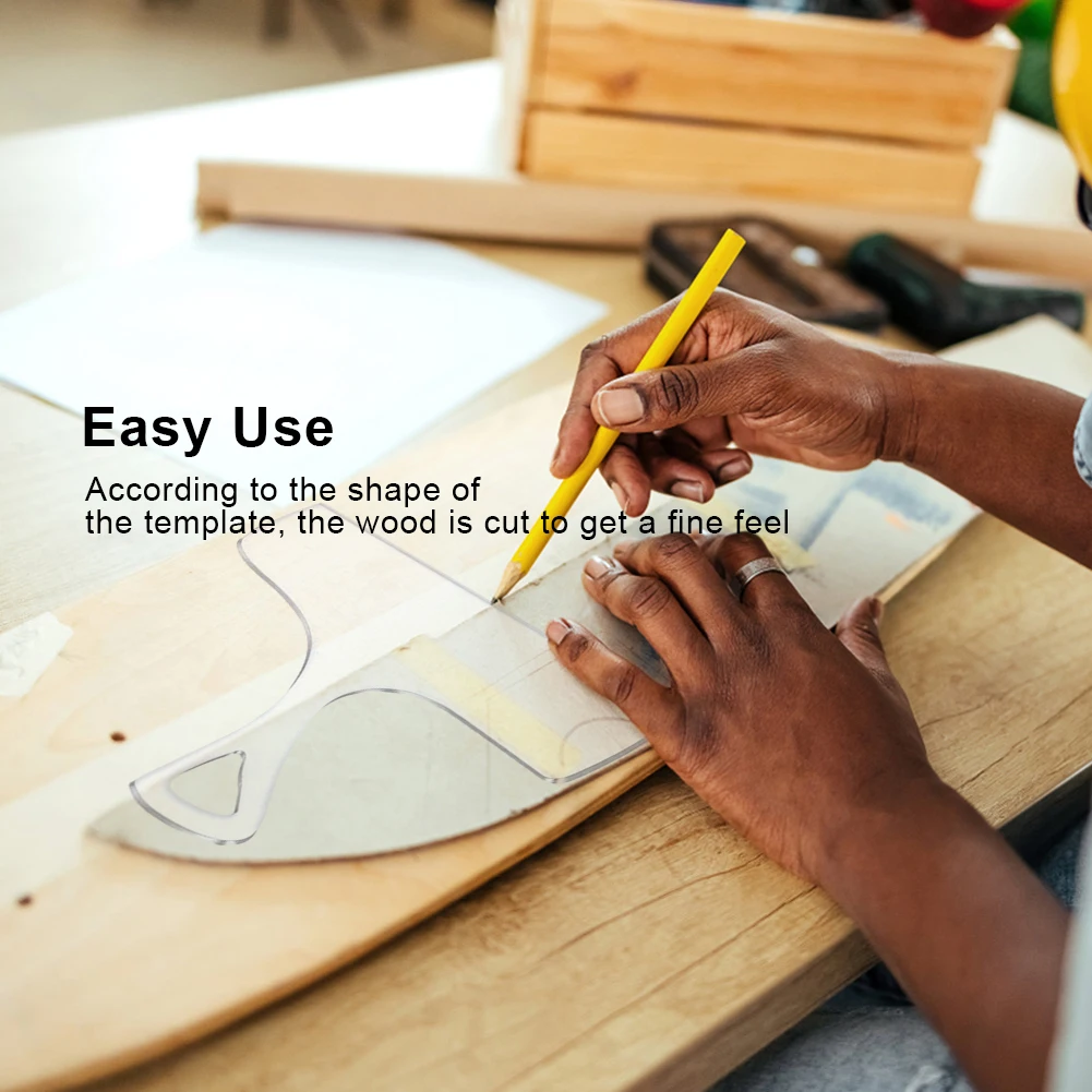 3pcs Acrylic Stroke Curvy Cutting Board Transparent Handle Templates Guide Woodworking Stencils Kitchen Tool Cutting Board Mold