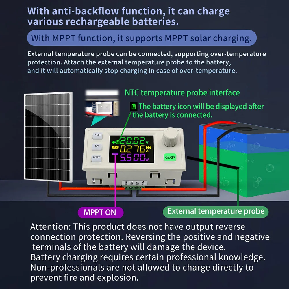 Fonte de Alimentação Regulada SK60X DC Step Down Bancada Estabilizada Voltagem Buck Converter Módulo de Carregamento Solar 6-36V a 0-36V