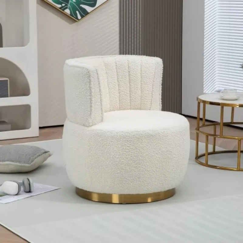 Living Room New Contemporary Accent Chair Handmade Booker Fabric Swivel Base Portable Leisure Hotel Apartment Furniture