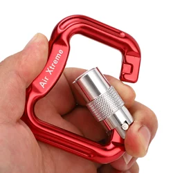 Auto Lock Carabiner for Climbing, D Shaped Carabiner, Rock Climbing Gear, Lightweight Equipment, 20KN
