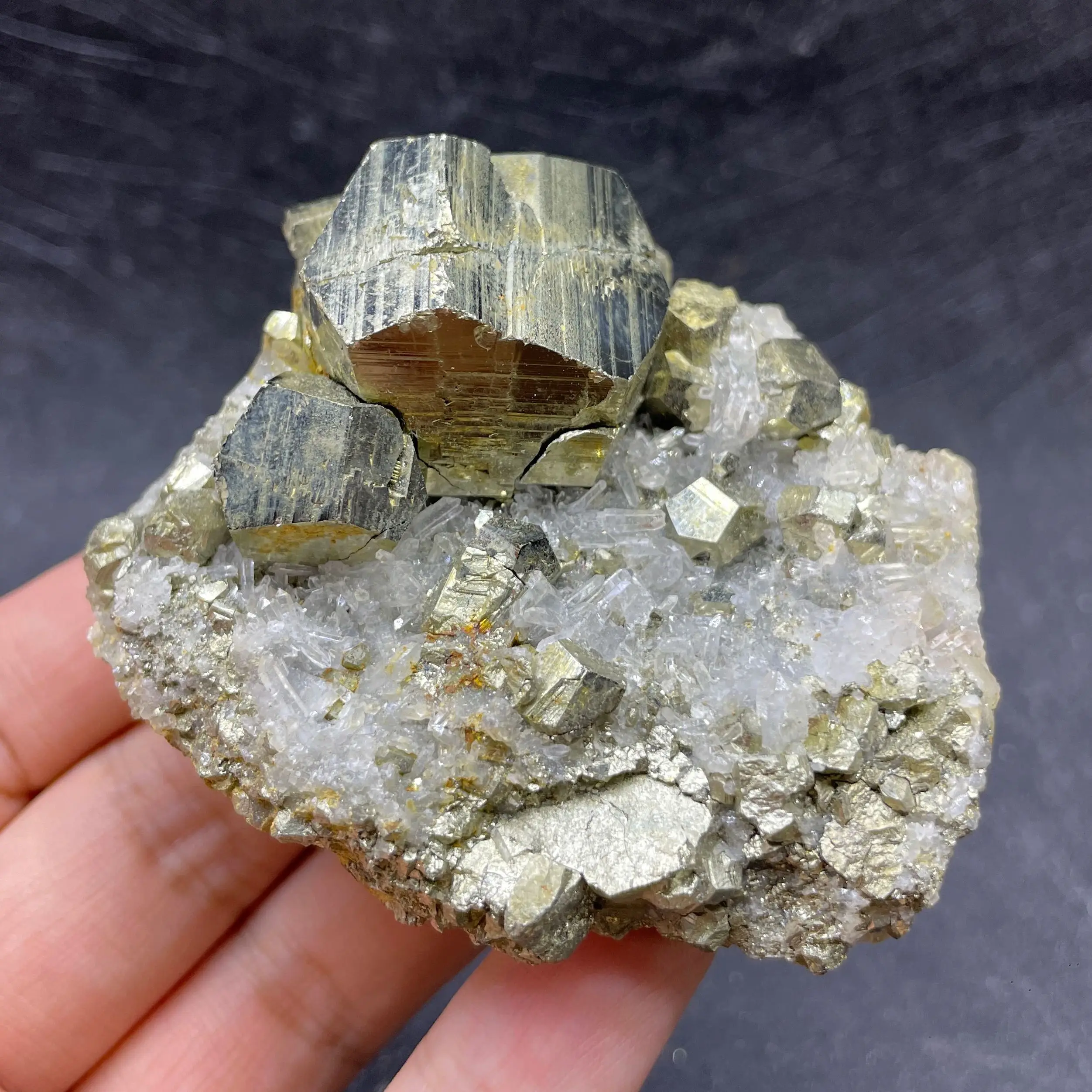 Natural Raw Pyrite With Clear Quartz Mineral Raw Teaching Specimen Collection Healing Stone Home Decor