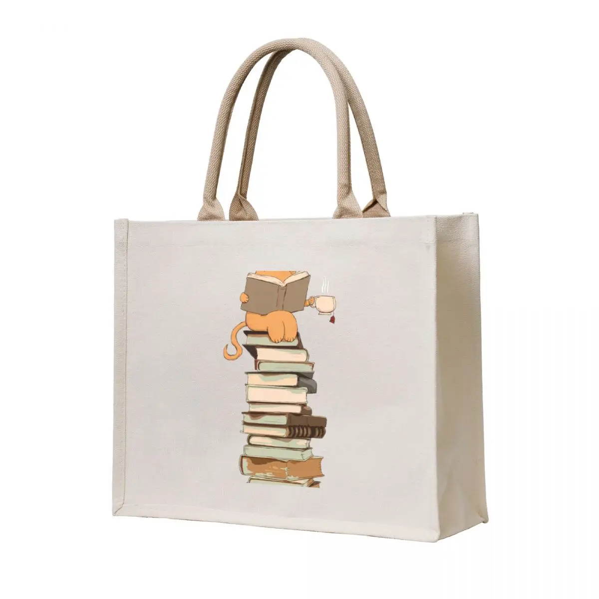 

Kittens, Cats, tea and books gift Tote Bag shoping bag Women's shopping bag tote men's