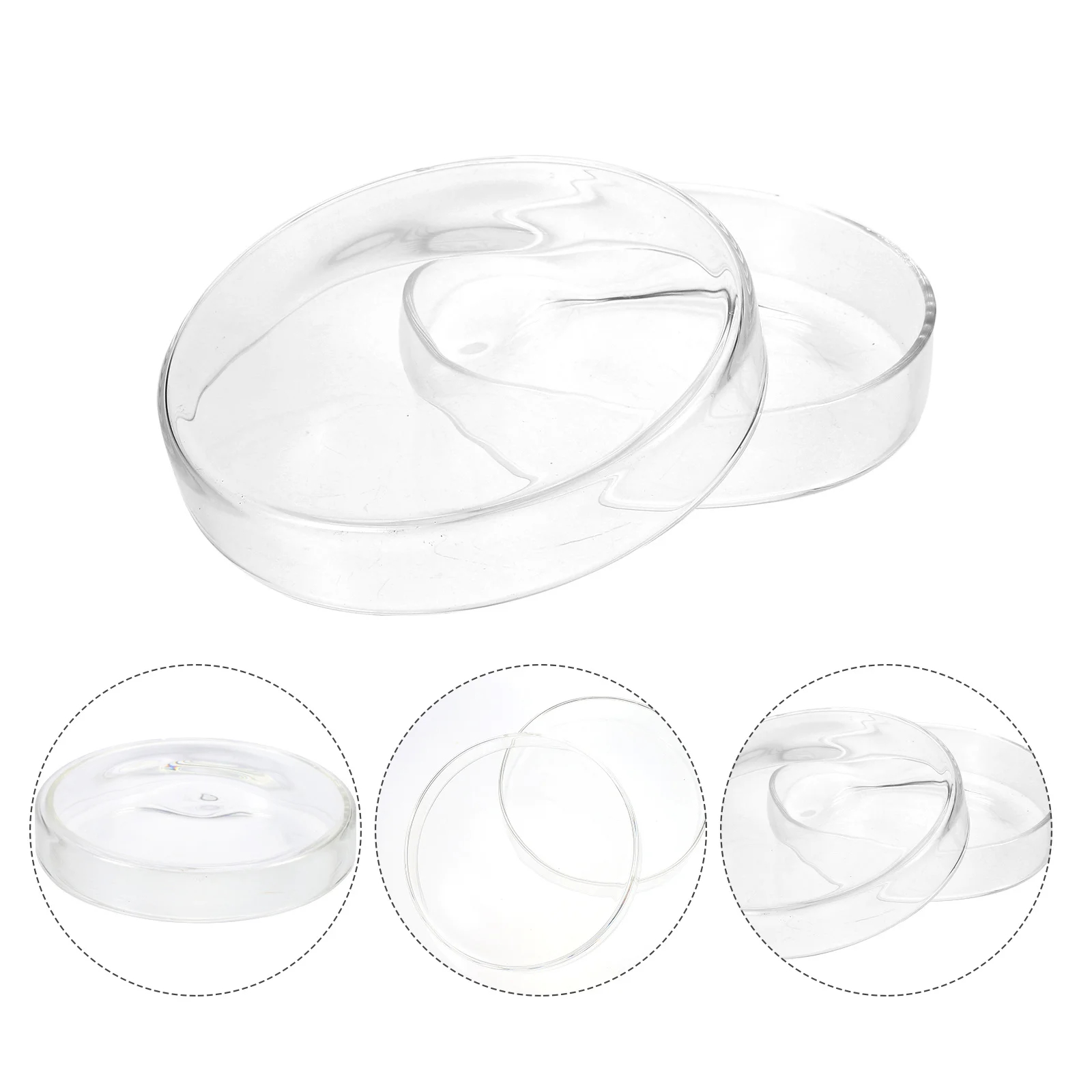 

1Pcs School Useful Petri Dishes Transparent Glass Design High Temperature Resistance Practical Experiments