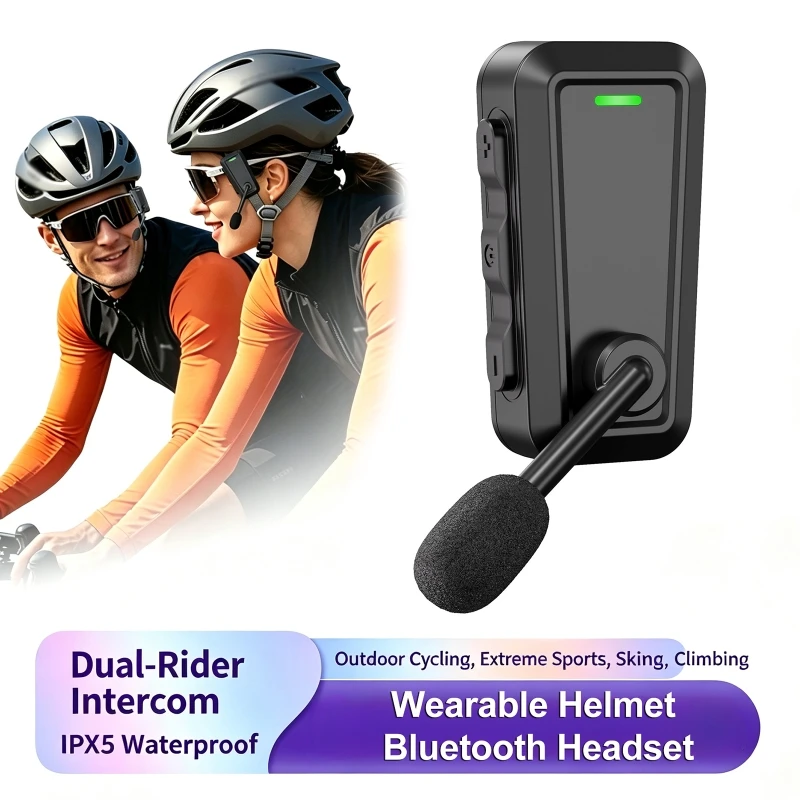 Outdoor-Fahrrad-Zwei-Personen-Zwei-Wege-Walkie-Talkie-Headset Bluetooth 6.0 Wasserdichte Geräuschunterdrückende Sprachgesteuerte Kopfhörer