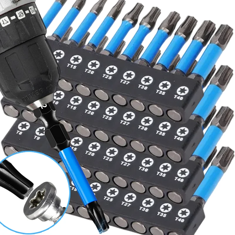 

Набор ударных отверток с головкой Torx S2, стальная отвертка со звездочкой и шестигранным хвостовиком, магнитные наконечники, держатель сверл, промышленные электроинструменты