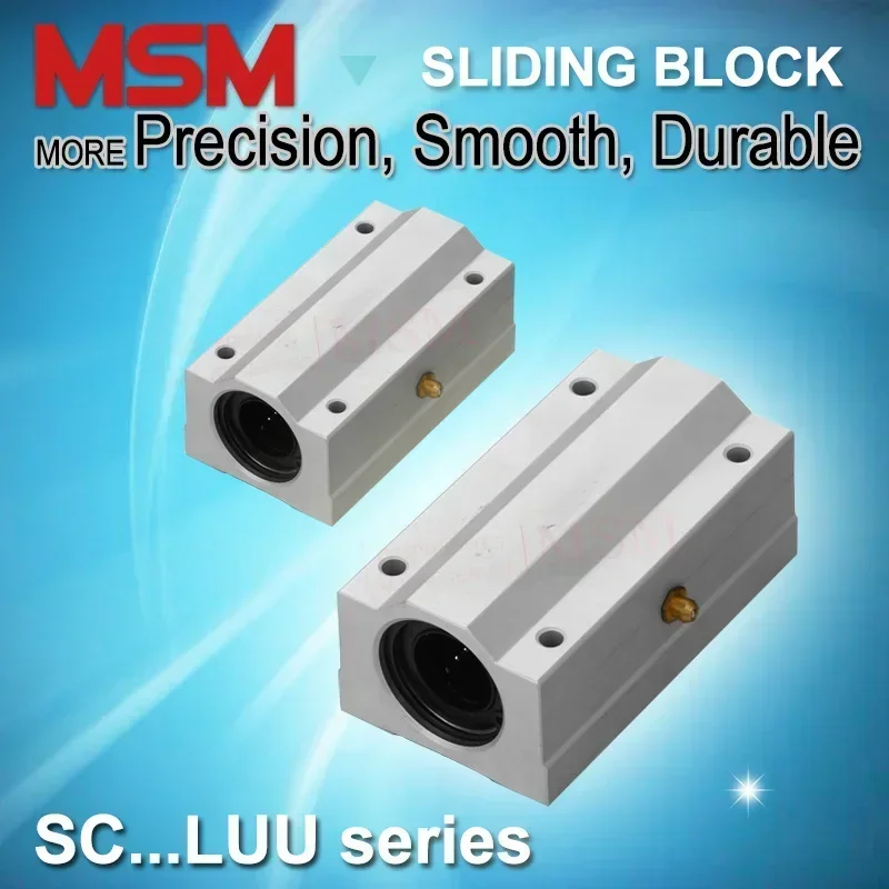 4pcs MSM Long Type Linear Bearing Blocks SC8LUU SC10LUU SC12LUU SC16LUU SC20LUU Aluminium Sliding Unit Ball Bushing Shaft Guide