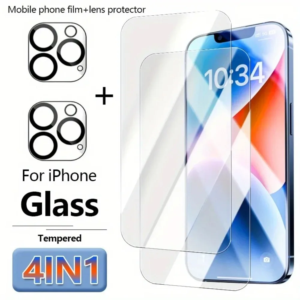 

Прозрачная защитная пленка 4 в 1 для iPhone 17 15 16 14 Pro Max 16e 17 Air Camera Lens Film для iPhone 13 12 11 Pro 14 15 Plus