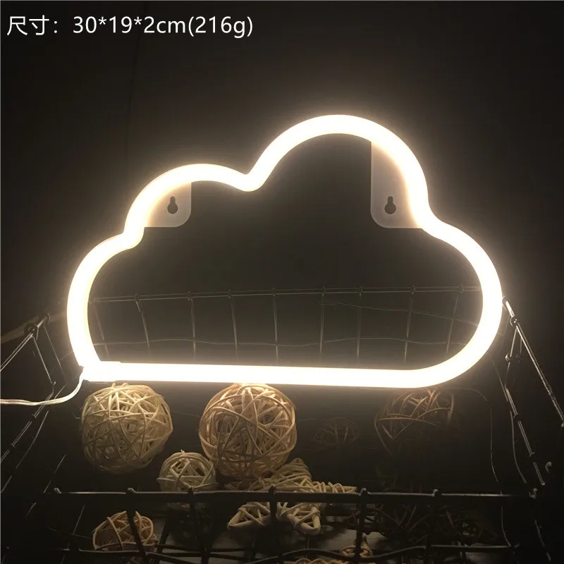 UponRay Cloud Shaped Neon Signs w Base,LED Light,Atmosphere Lighting for Wall,Night Lamp for Birthday,Party,Decoration