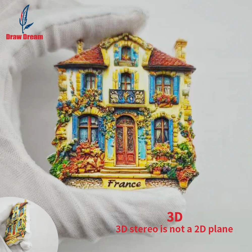1 Stück französischer kreativer 3D-geprägter Kühlschrankmagnet, Weltreise-Souvenir-Kollektion, geeignet für Heim- und Bürodekoration, personalisierter exklusiver Reise-Souvenir-Magnet, Heimdekoration,