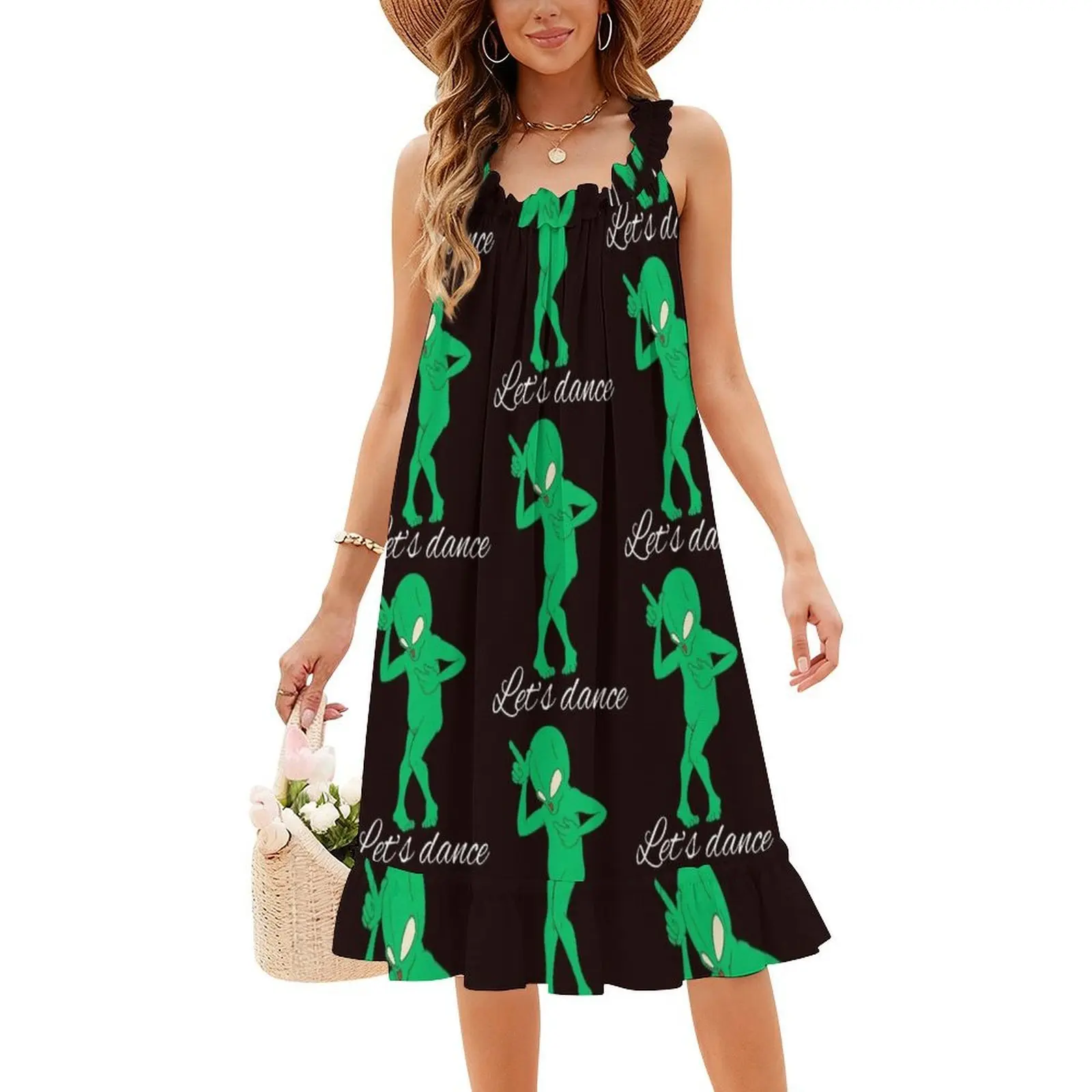 La Dance Du Démon Sexy Vacation Dress For Women Beach Party Birthday Mini Dress Danse Démon Danser Vert Verte Women's Dress