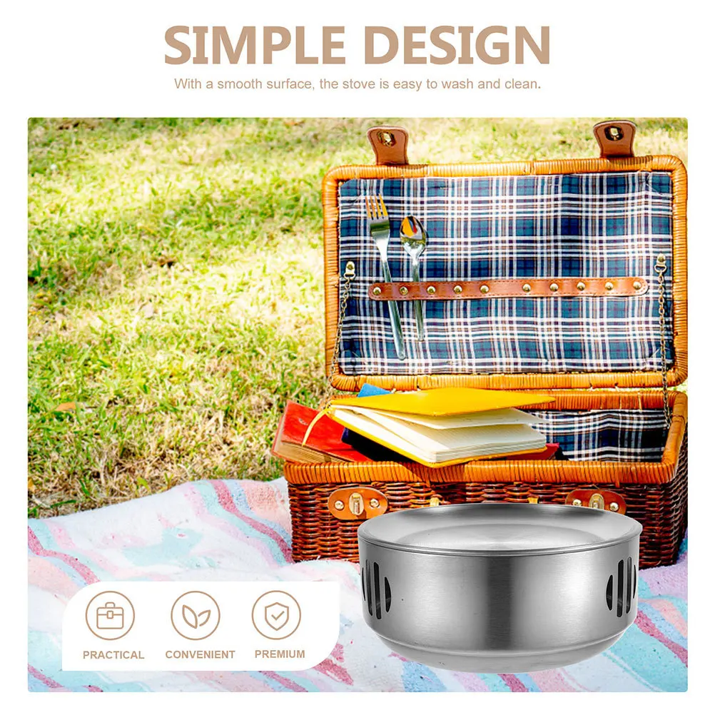 

Alcohol Grill Portable Stove Small Stainless Steel Camping Outdoor Alcohol Stove Barbecue Cooking Heater Camping Burner Portable