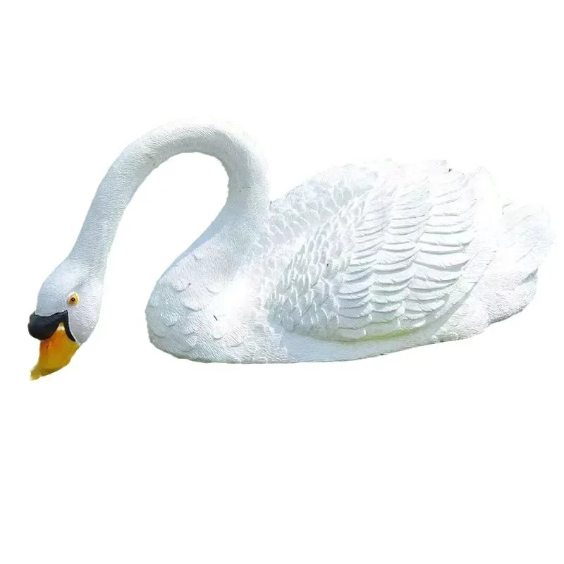 

Floating simulation swan sculpture fiberglass ornament villa courtyard garden sales office water fish pond landscaping decoratio