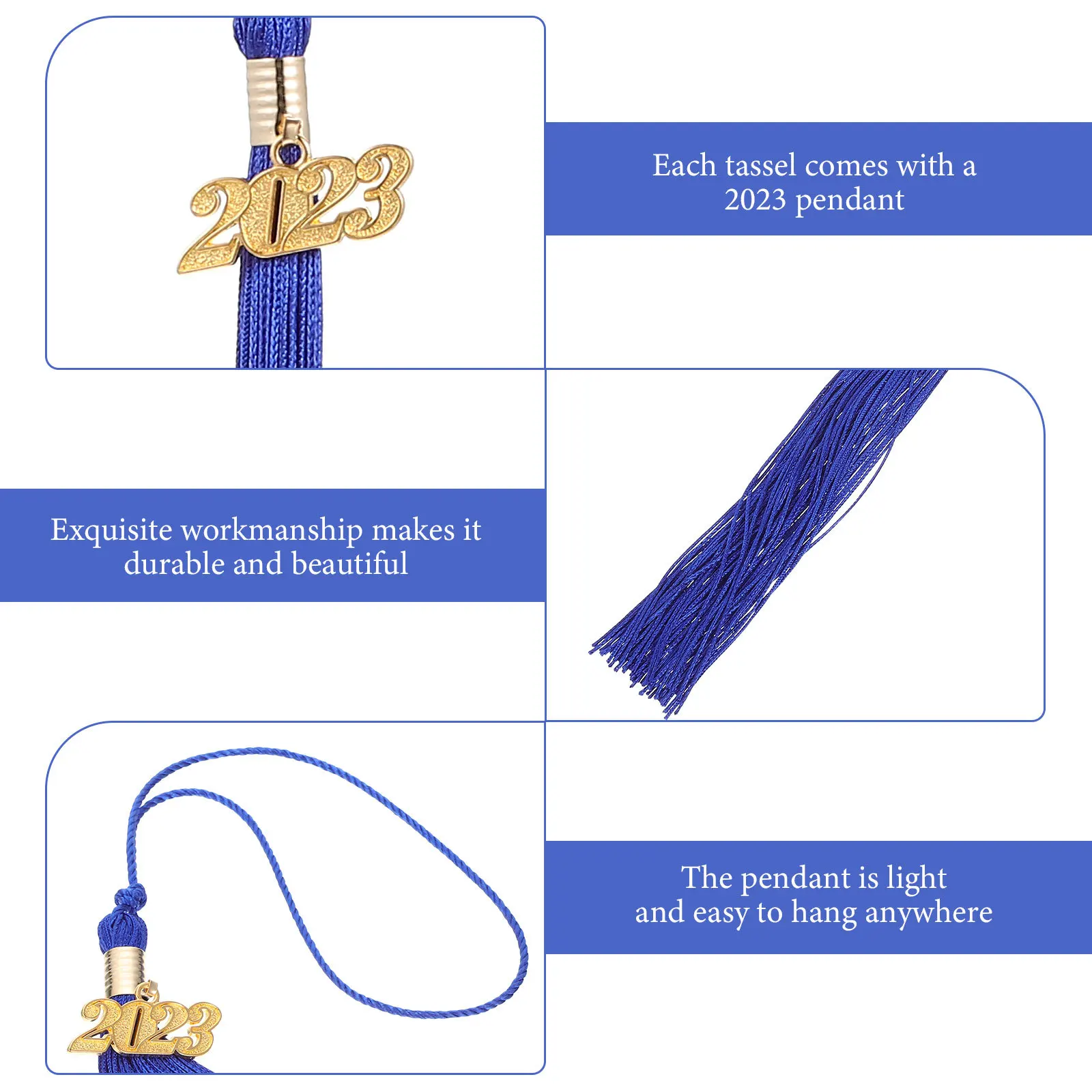 

10Pcs Graduation Tassels Polyester Durable Graduation Cap Accessories Academic Party Supplies Photography Souvenirs