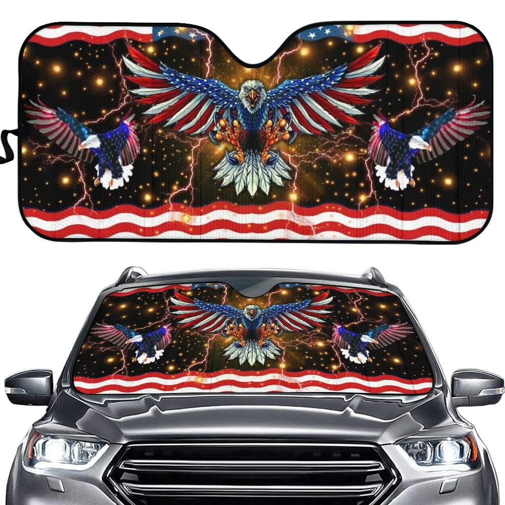 

Universal Auto Sun Shade American Flag Heat Reflector Car Sun Shade for Windshield Foldable Car Accessories Car Sun Shade Cover