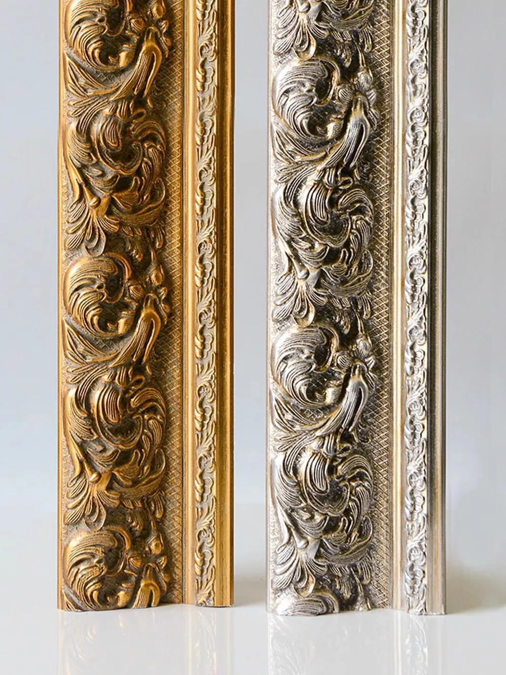 

European Style Retro Photo Frame, Gold and Silver Solid Wood Oil Painting Frame, Large Size Can Be Customized