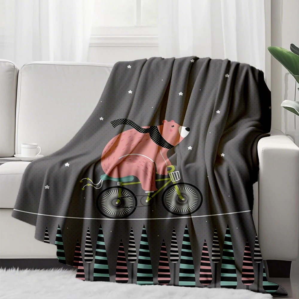 

Flannel Blanket Night ride with Pill Non shedding breathable Technology bedspread Fashionable and simple Blankets for Adults
