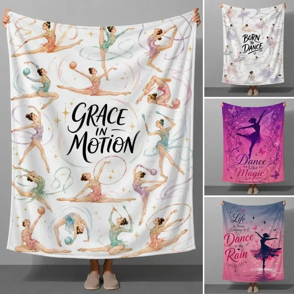 GIRL LOVE DANCE Ballet Music Performance Inspirational Design Throw Soft Flannel Throw Blanket Warm for Couch Bed Sofa Cozy Gift