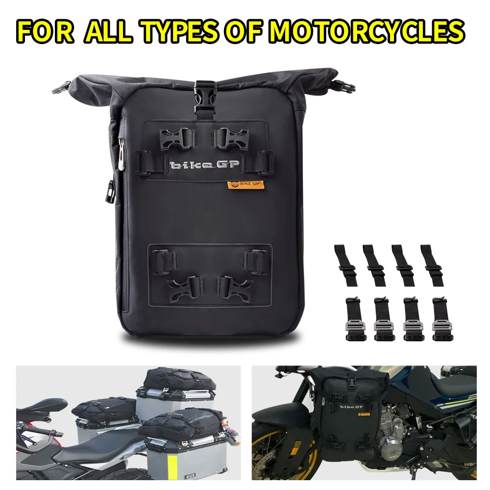 

BIKE GP Motorcycle Tail Bag Luggage Pack Waterproof Motocross Rear Seat Bags 22L Outdoor Riding Backpack For Rafting Camping