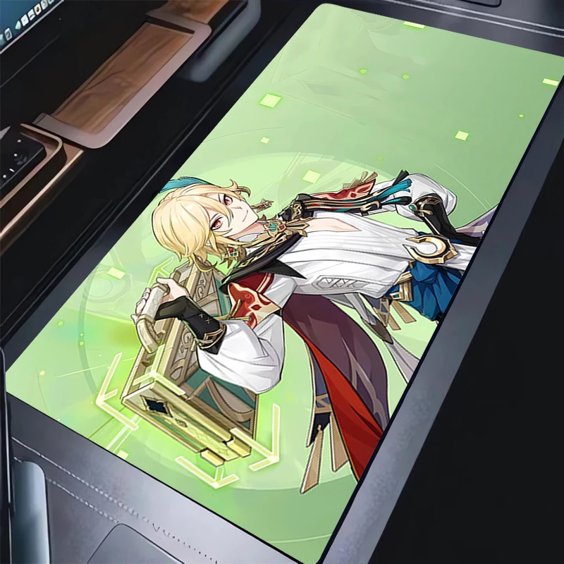 

Genshin Impact Kaveh Mouse Pad Laptop Green Non Slip Rubber Mousepad XXL Anime Keyboard Rug PC Gamer Cabinet Extended Desk Mat