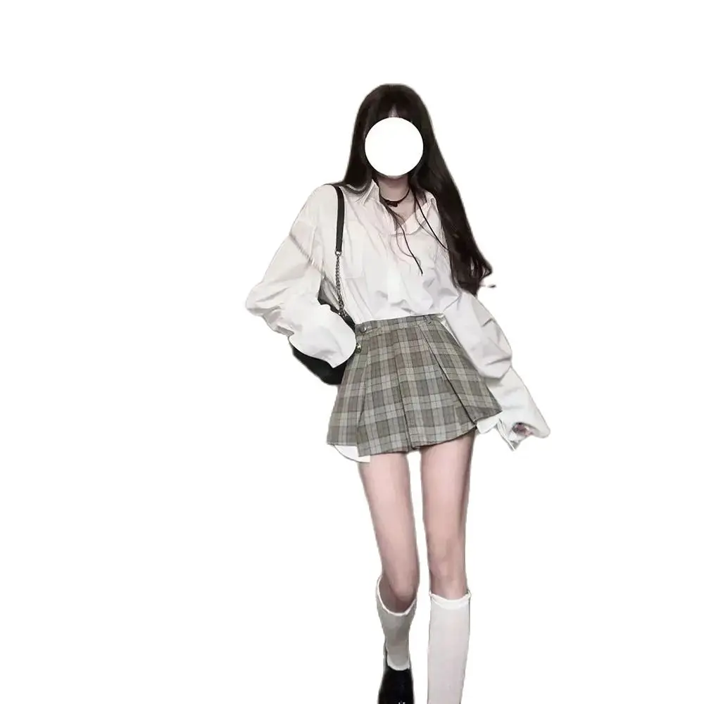 Korea Spring Summer Japan School Jk Uniform Girl French Style Graceful College Style Girl Casual Daily Pleated Skirt Fashion Set