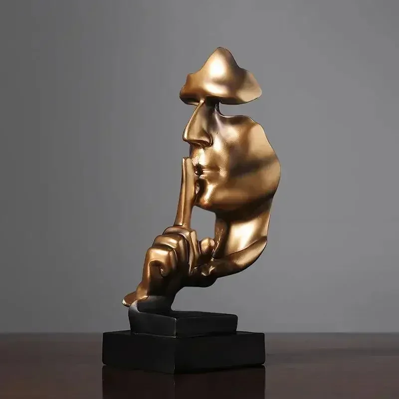 

Nordic Home Decoration Modern Resin Statue Golden Abstract Character Statue Home Decor Sculpture Figures Desktop Ornaments Gifts