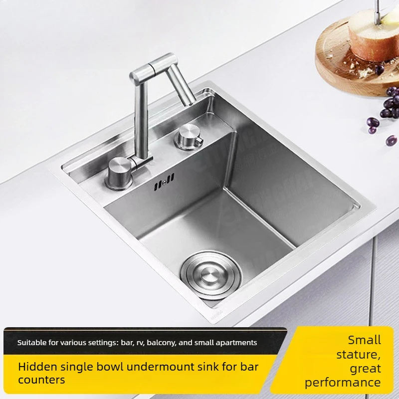 

Мойка из нержавеющей стали 304 с нанопокрытием, невидимая, для барной стойки, кухни, бытовая, для овощей, скрытая, для автодома, маленькая, с одним отсеком