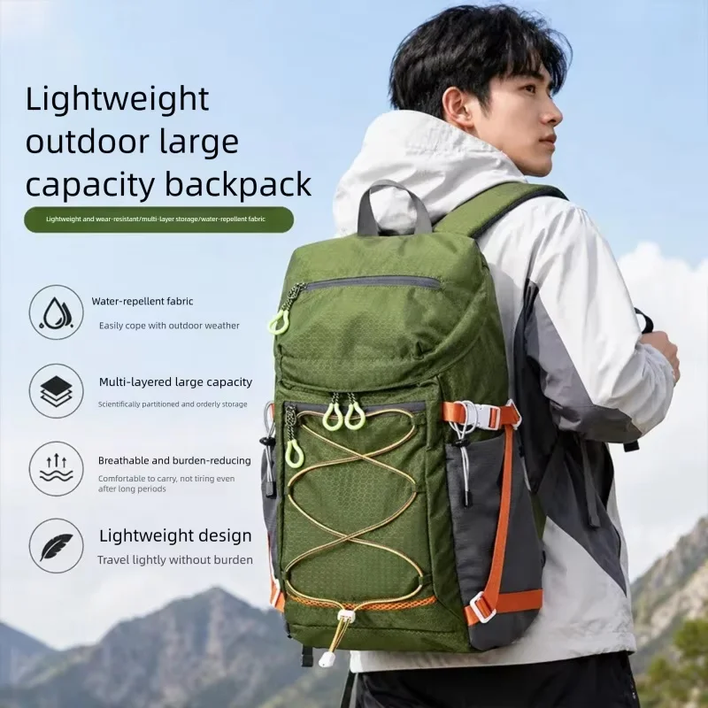 Lightweight Hiking Backpack Men Women, Anti-splashing Mountaineering Bag Outdoor Travel Cycling School Spring Tour Daypack