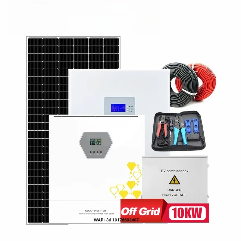 10Kw Lithium Battery Pack Off Grid Solar 10kw Solar Power System Power Station for caravan 10kw Full Set Hybrid Offgrid System