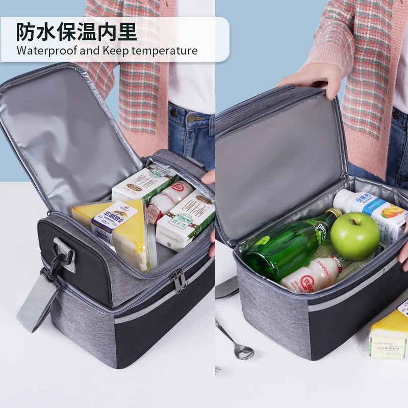 صندوق الغداء للرجال في الهواء الطلق أكياس الغداء الثقيلة العمل مانعة للتسرب معزول دائم حقيبة للحفاظ على البرودة الحرارية وجبة التخييم نزهة