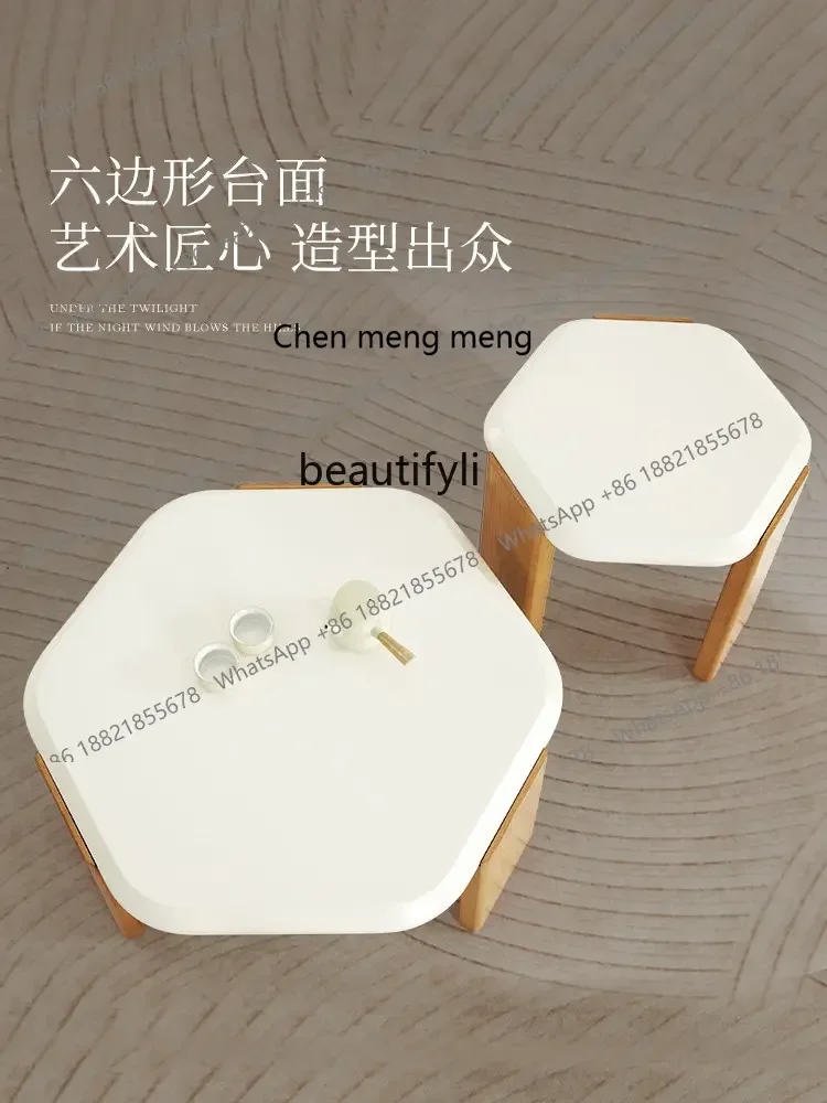 

2003Pastoral Style Living Room Home Coffee Table Corner Table Polygon Design Living Room Furniture