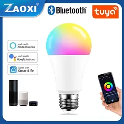 ZAOXI Tuya WIFI Smart Light Bulb A19 LED Indoor Lighting Support  Google Home Alexa Voice Assistant Remote Control Lighting Lamp