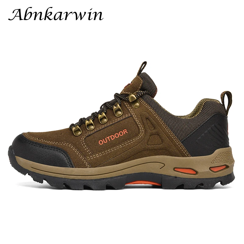 Autumn Winter Men Suede Hiking Shoes Trekking Outdoor Shoes Mountain Sneakers Trek Tracking Climbing