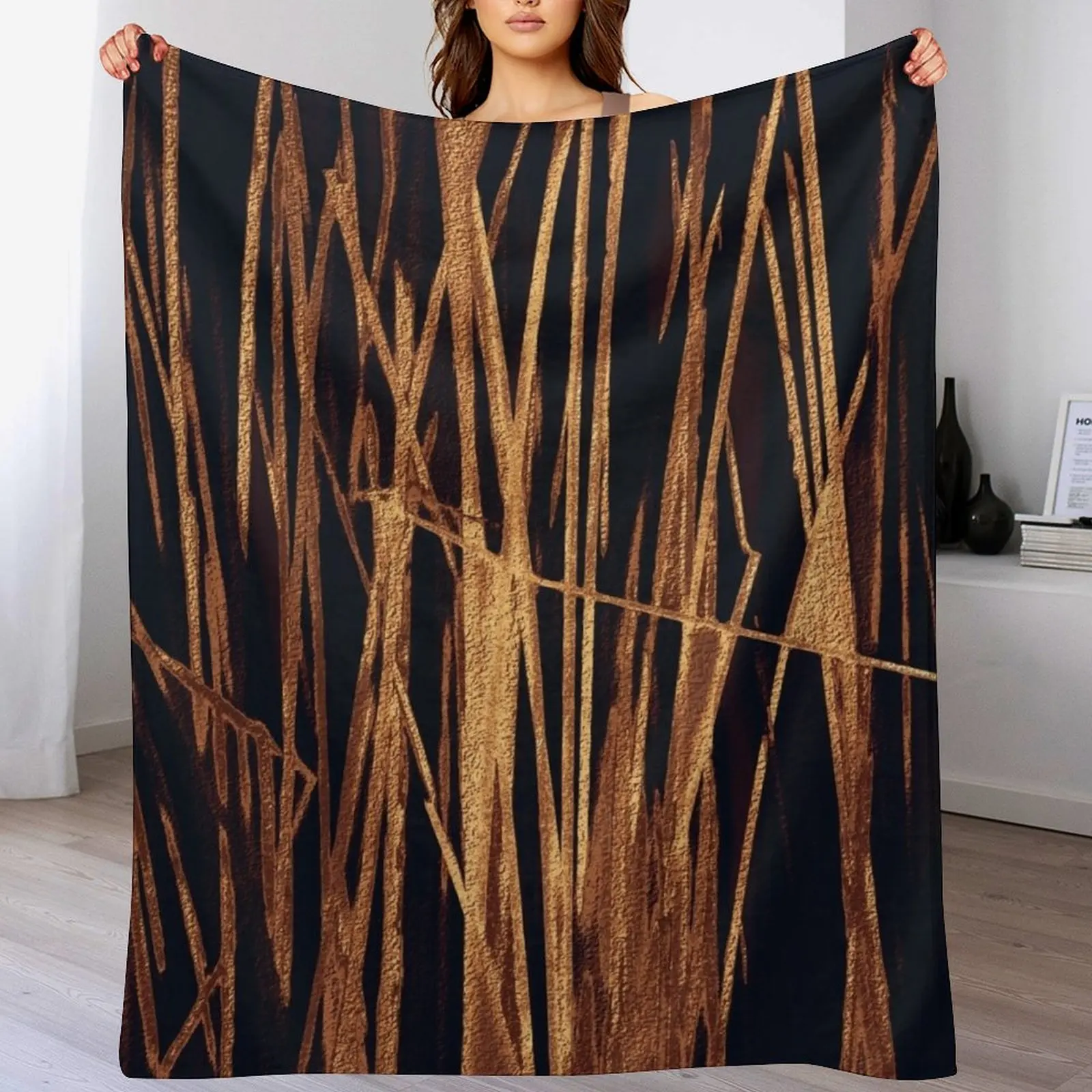 Glamorous copper stalks Throw Blanket Soft Cute Plaid Blankets