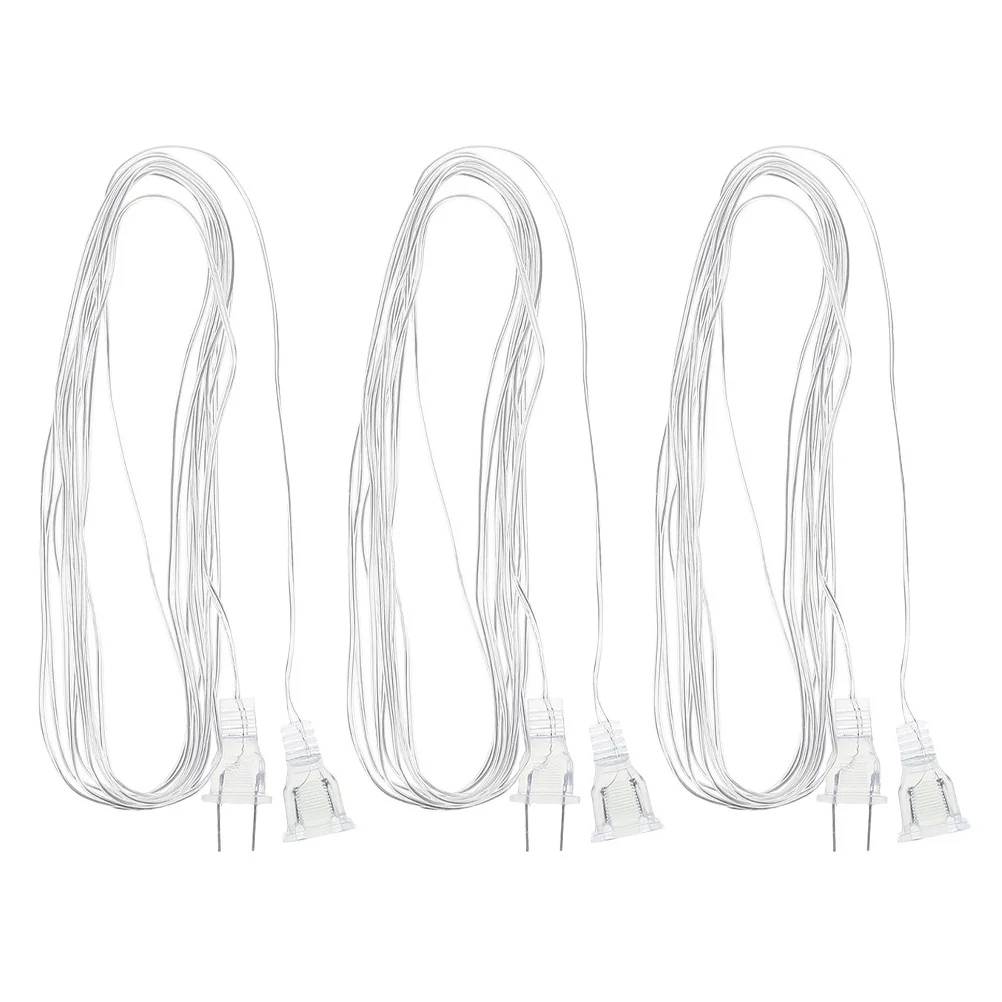 

3Pcs LED Lamp Extension Cord PVC Wire for Indoor Outdoor Curtain Light Christmas String Party Lighting Accessories