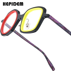 HEPIDEM Acetate Glasses Frame Women Big Size Round Eyeglasses Men Japanese Handmade Spectacles Vintage Retro Thin Eyewear 9356