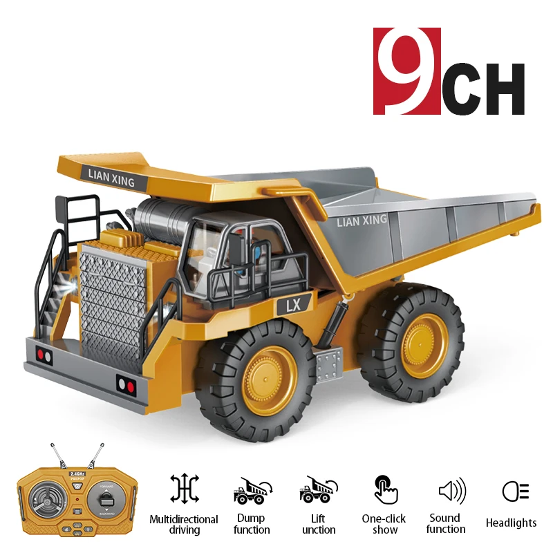 BigShu 1:24 9CH RC Bulldozer LKW Auto Crawler Typ Legierung Schaufel Technik Gabelstapler Schwerer Bagger Kinderspielzeug Geschenke für Kinder 5