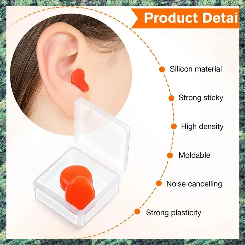 SCLS 21 paia di tappi per le orecchie per dormire Tappi per le orecchie in silicone modellabili riutilizzabili Tappi per le orecchie morbidi con cancellazione del rumore